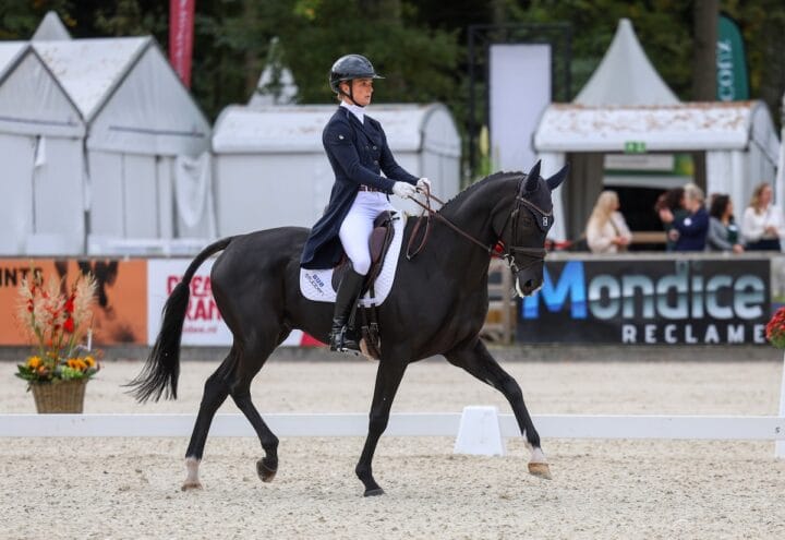German rider Pia Leuwer with Jard during the dressage test. Photo © Ashley Claus